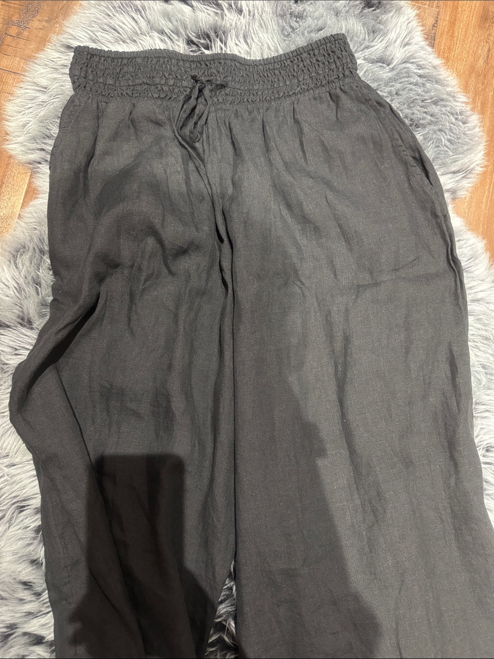 Wilfred Black 100% Linen Wide Pants